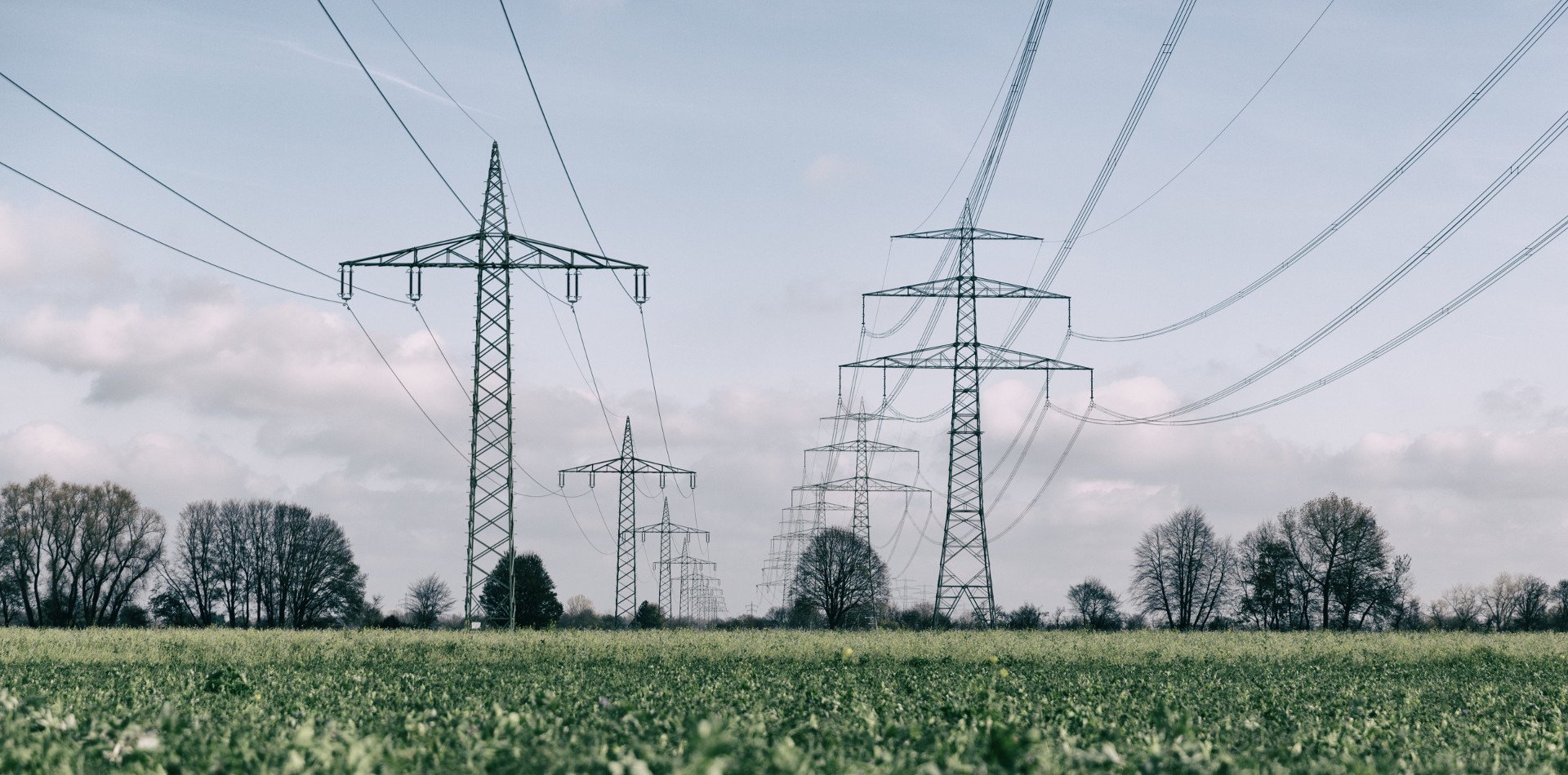 power pylons on green field 2