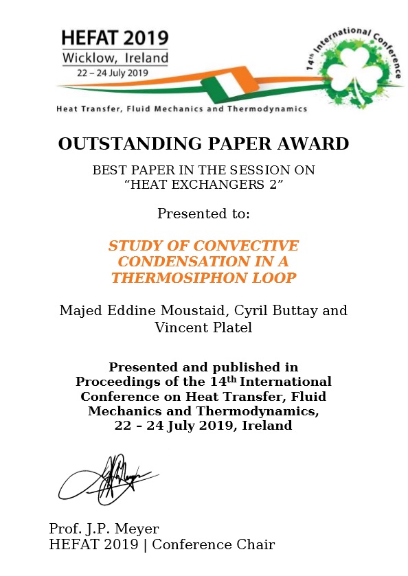 HEFAT 2019_award HEFAT 2019_award