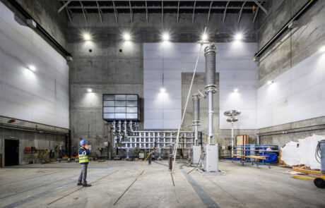 The “High Power Test Laboratory” (27x27x27m), where the equipment under test is placed.