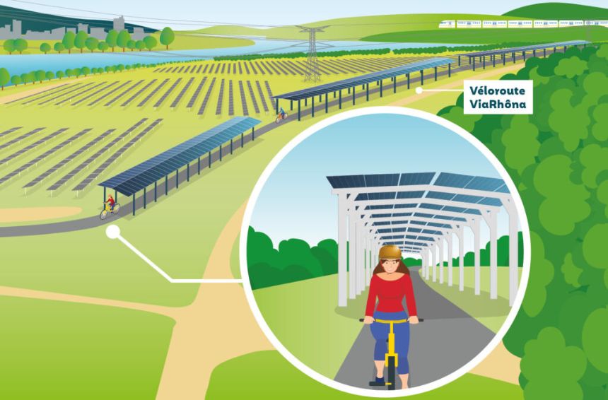 OPHELIA project solar canopy demonstrator along the ViaRhôna