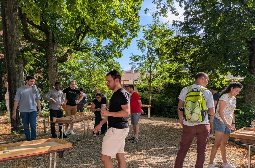 SuperGrid Institute colleagues playing outside games